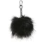 Go Handmade Pompon m. metal kæde, 11 cm 22269 Sort - mørkegrå kæde