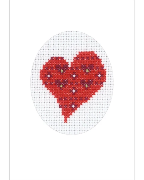 Broderikit Hjerter m/ hjerter 5883/00 9 x 13 cm