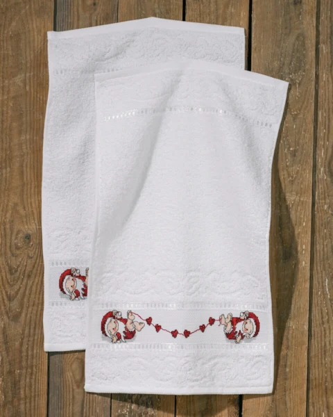 Broderikit Hjerte nisser 2 pk 30 x 50 cm