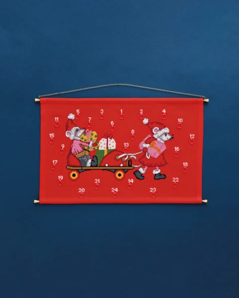 Broderikit Mus i rulleskøjte 46 x 30 cm B5205/46