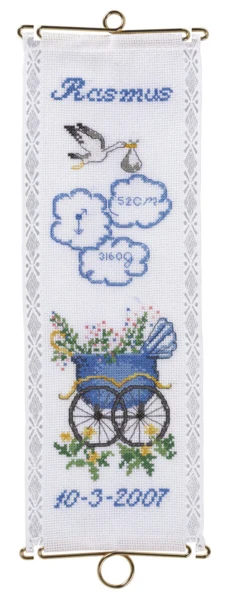 Broderikit Dåb Rasmus 12 x 35 cm m/5188/12