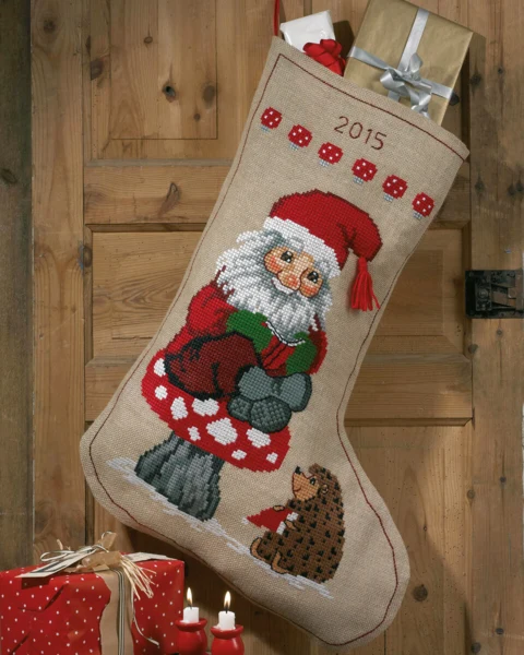 Broderikit Nisse og pindsvin 60 x 84 cm