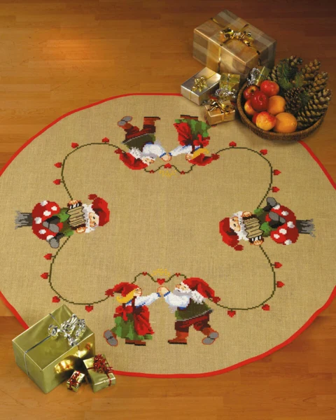 Broderikit Dansende nissepar Ø 125 cm