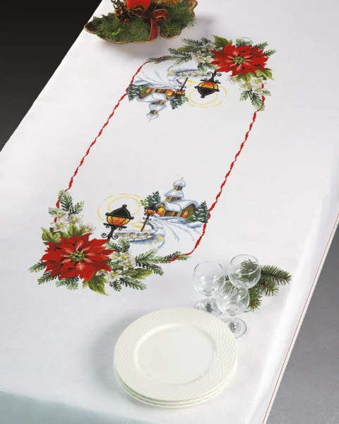 Broderikit Julestjerner / lygter 140x230 cm