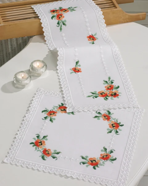 Broderikit Valmuer 28 x 68 cm