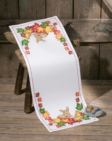 Broderikit Efterår med Råkid 31 x 80 cm