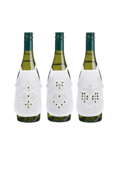 Broderikit Hardanger hjerte sølv 10 x 15 cm