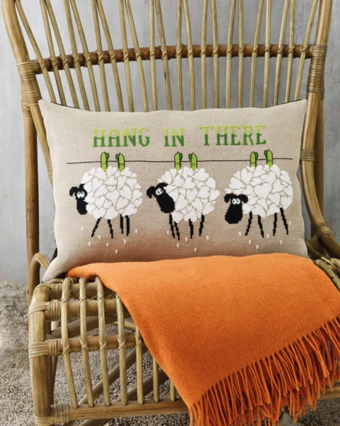 Broderikit Hang in there 58 x 40 cm