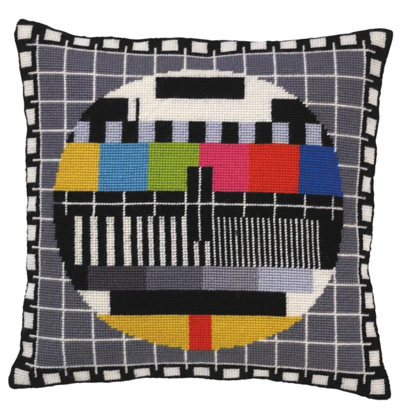 Broderikit Stramajpude TV-billede 35 x 36 cm