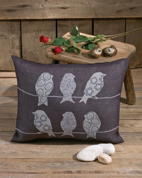 Broderikit Fugle på Aida 50x40 cm