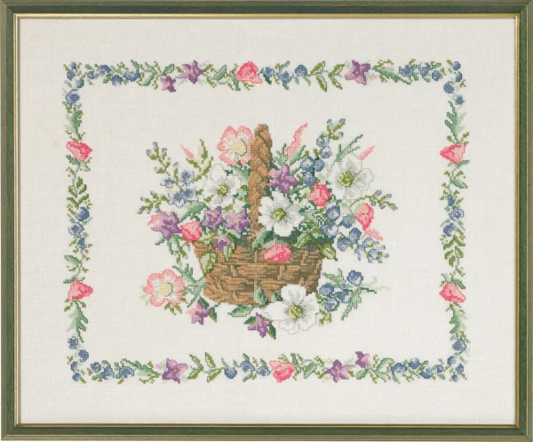 Broderikit Blomsterkurv 49 x 40 cm