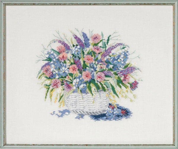 Broderikit Kurv m/ blomster II 48 x 40 cm