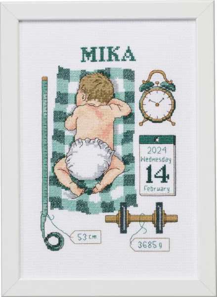 Broderikit Dåbsminde Mika 21 x 30 cm