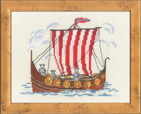 Broderikit Vikingeskib norsk 5352 21 x 26 cm