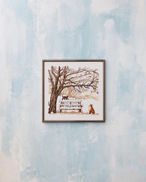 Broderikit Vinterræv 30 x 30 cm