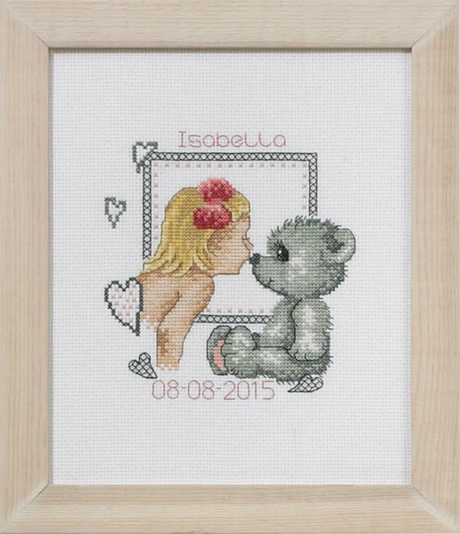 Broderikit Bamsekys Isabella 19 x 23 cm
