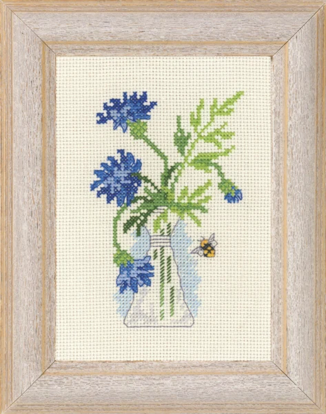 Broderikit Blå markblomst R 5406 13 x 18 cm