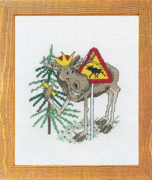 Broderikit Elg the King 15 x 20 cm