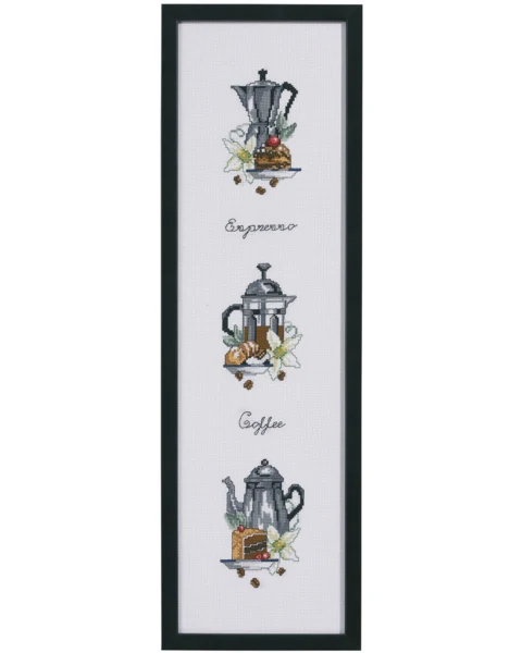 Broderikit Tre kaffekander 15 x 55 cm