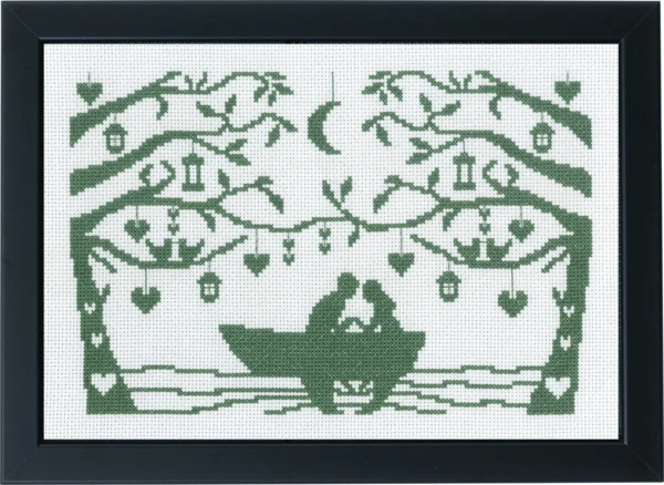 Broderikit Par i robåd 29 x 20 cm