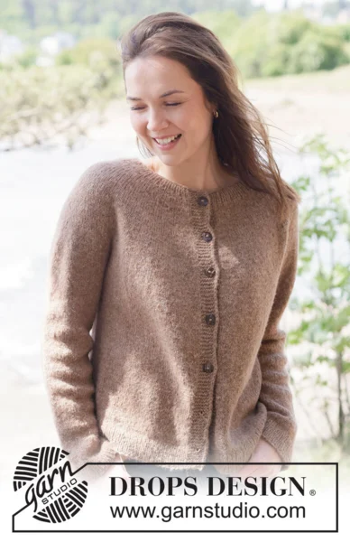 262-22 Caramel Haze Cardigan by DROPS Design