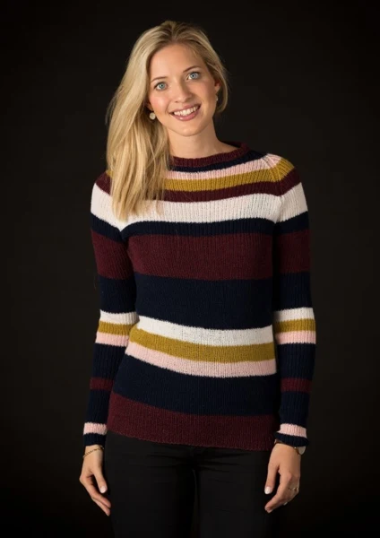 Ribstrikket stribet sweater i Mayflower 1 Class