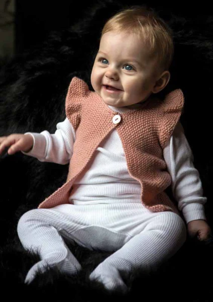 129-2 Vest Med Flæseærmer