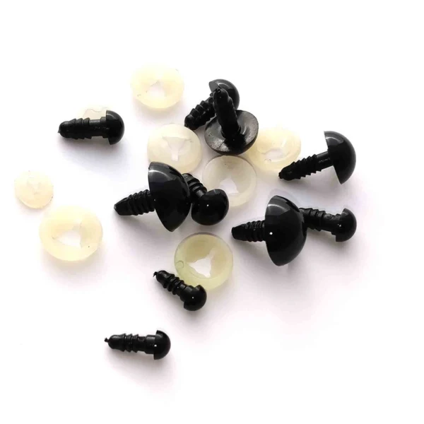 Sikkerhedsøjne i sort 5 par mix