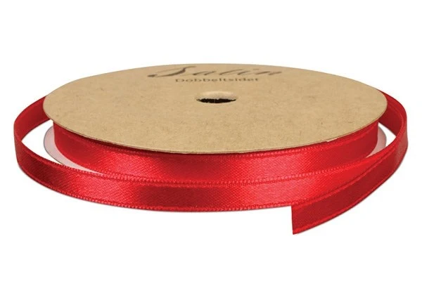 Satinbånd 10 mm Rød