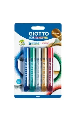 Giotto Decor Glitterlim Mellalic, 5 stk