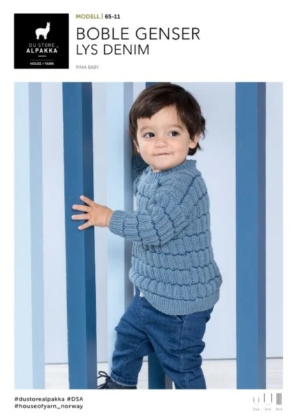 DSA65-11 Boble Genser Lys Denim