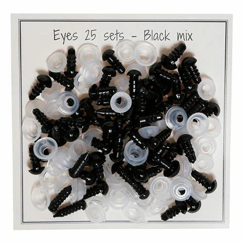 Go Handmade Sikkerhedsøjne Sort mix