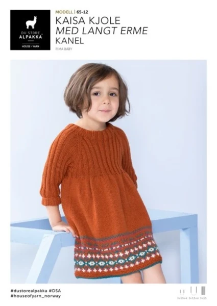 DSA65-12 Kaisa Kjole med langt ærme Kanel