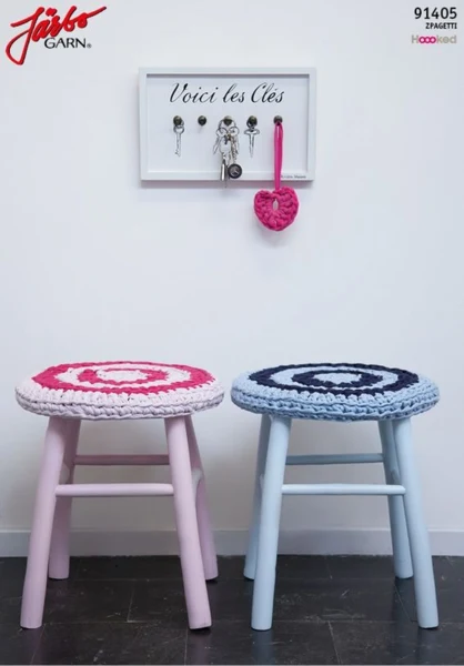 91405 Skammelovertræk og Hjertedekoration