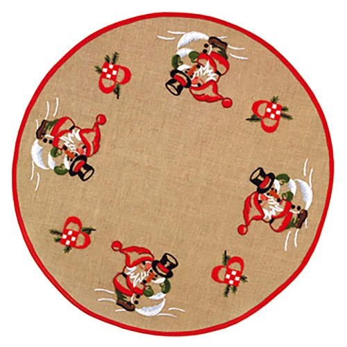 Juletræstæppe Broderikit Nisse & snemand