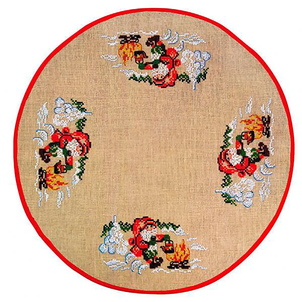 Juletræstæppe Broderikit Kaffe i sneen