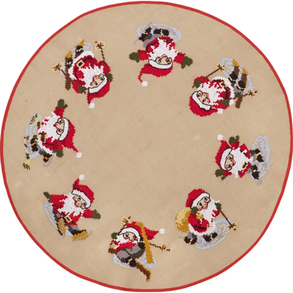 Juletræstæppe Broderikit Nisseløjer