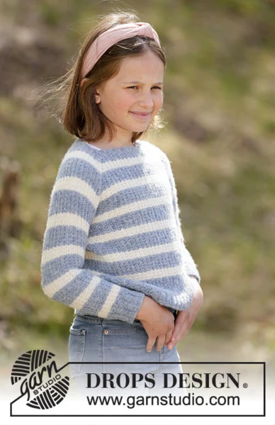 34-21 Sky Stripes Jumper by DROPS Design