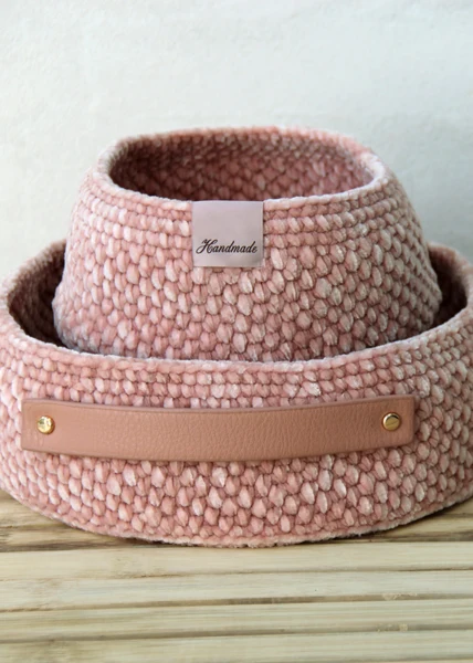 Go Handmade Moss Stitch Kurve med PU-læderbunde