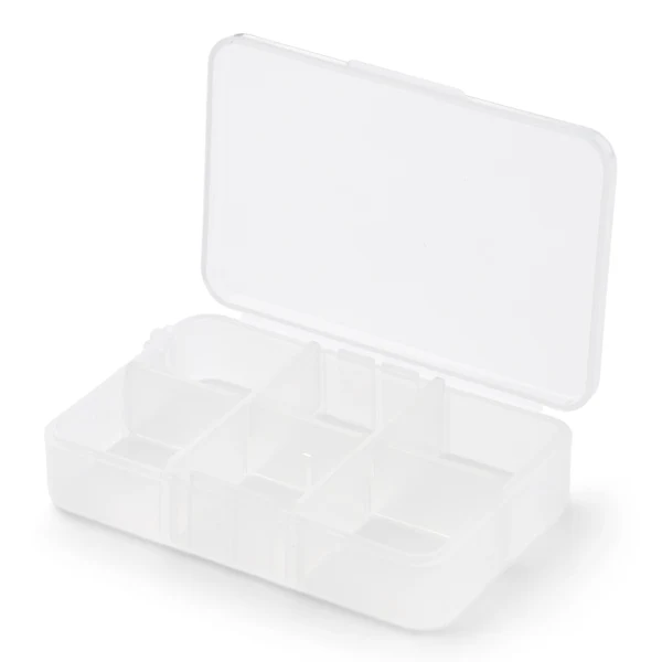 Plastboks med låg Transparent 8 x 5,5 cm, 6 rum