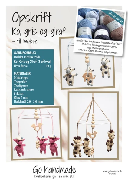 Go Handmade Ko, Gris og Giraf - til Mobile