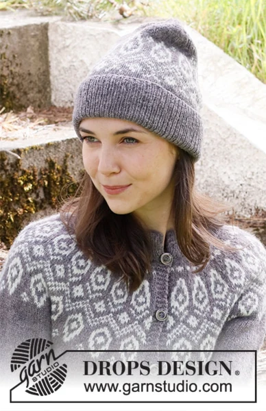 214-16 Iced Petals Hat by DROPS Design