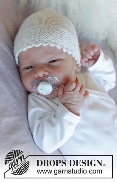 33-17 Baby Pearl Hat by DROPS Design