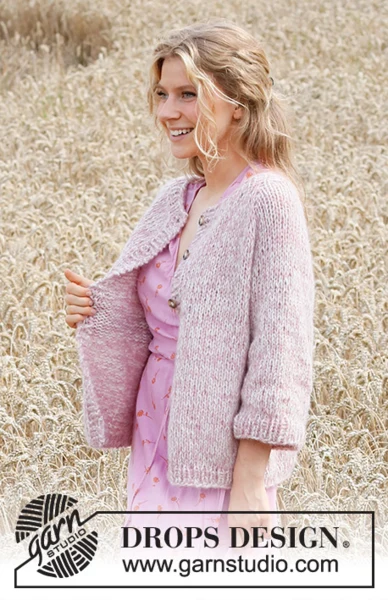 220-12 Cosy Rosy Cardigan by DROPS Design