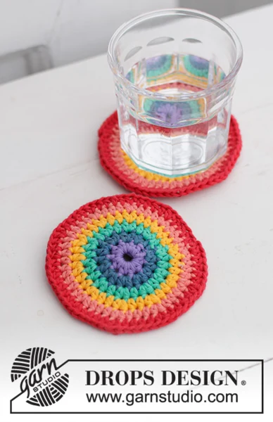 0-1486 Rainbow Coaster by DROPS Design