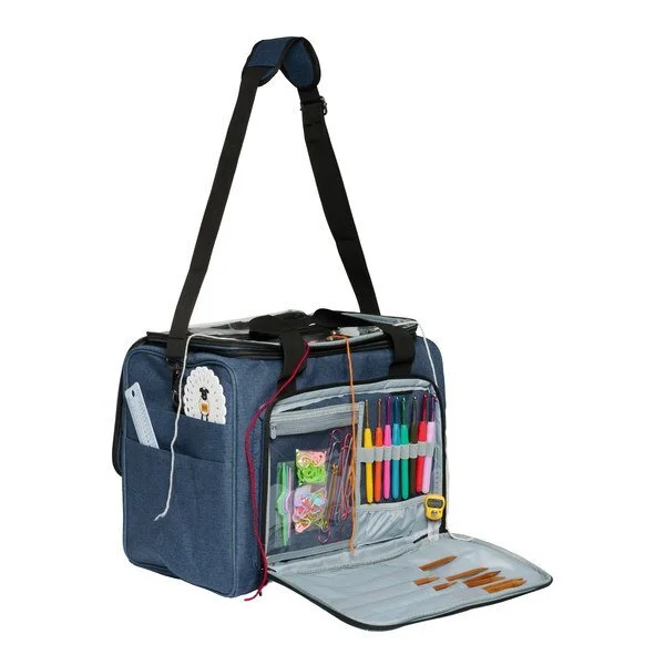 Garntaske stor, denim