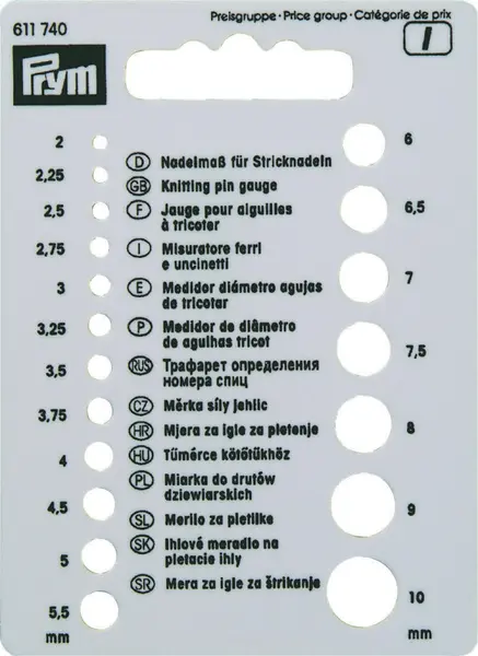 Prym, pindemåler, plast