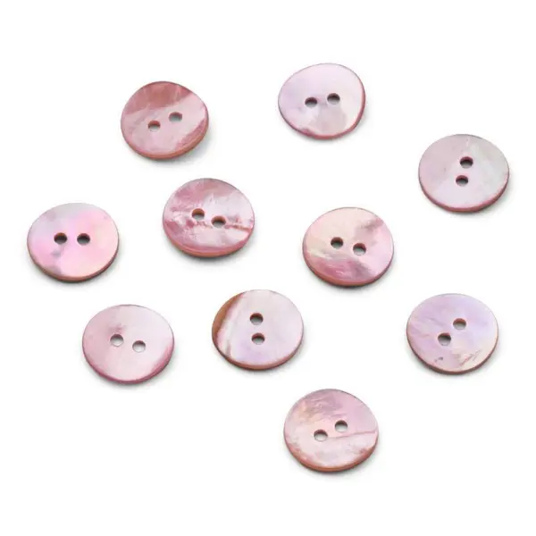 HobbyArts Perlemorsknapper, Blush, 15 mm, 10 stk