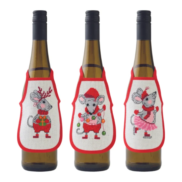 Permin Julebroderier - Mus 10x15cm 3pk