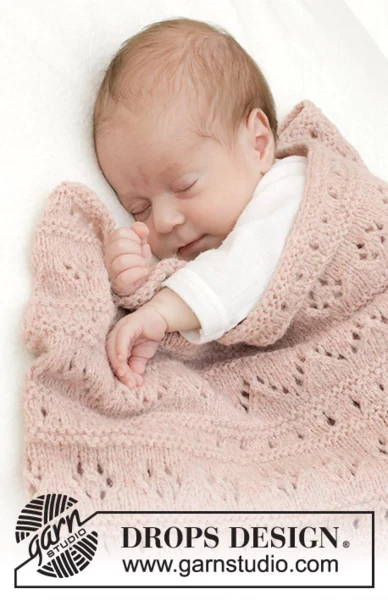 46-9 Pink Sea Blanket by DROPS Design